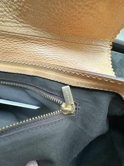 Céline Vintage Boogie Bag Perforated Leather with Buckle – Beige
