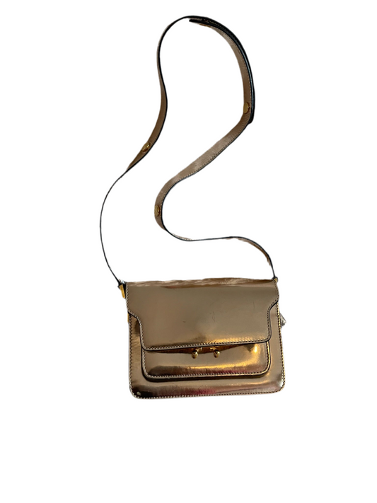Marni Small Trunk Bag – Patent Leather, Beige