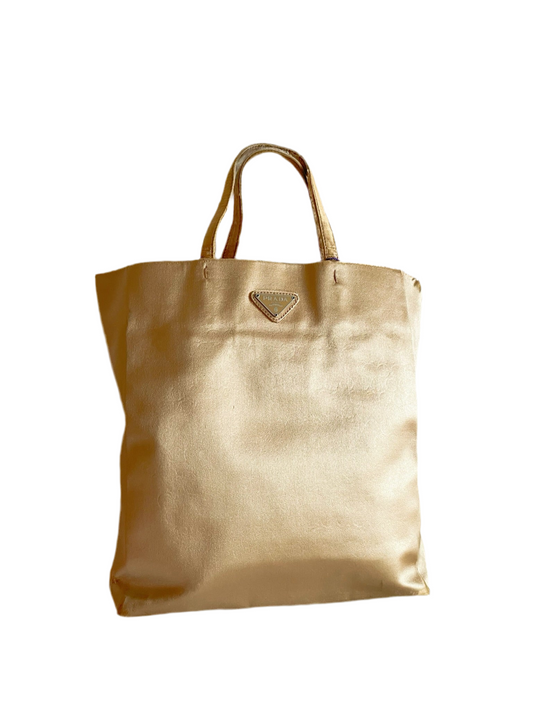 Prada Vintage Satin Tote Bag – Gold