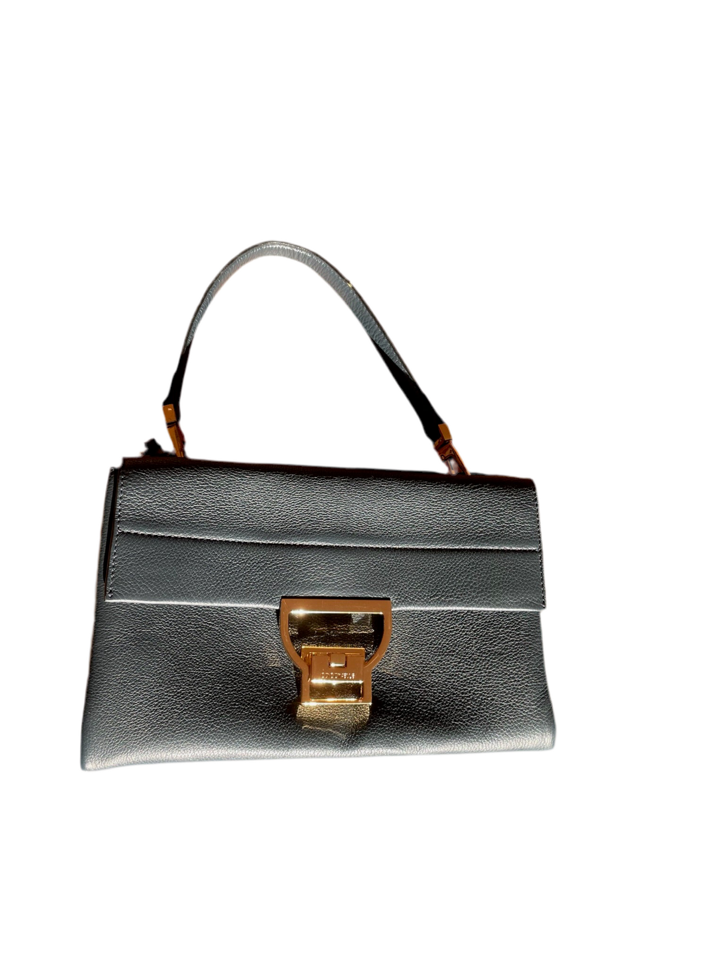 Coccinelle Structured Top Handle Bag – Blue Leather