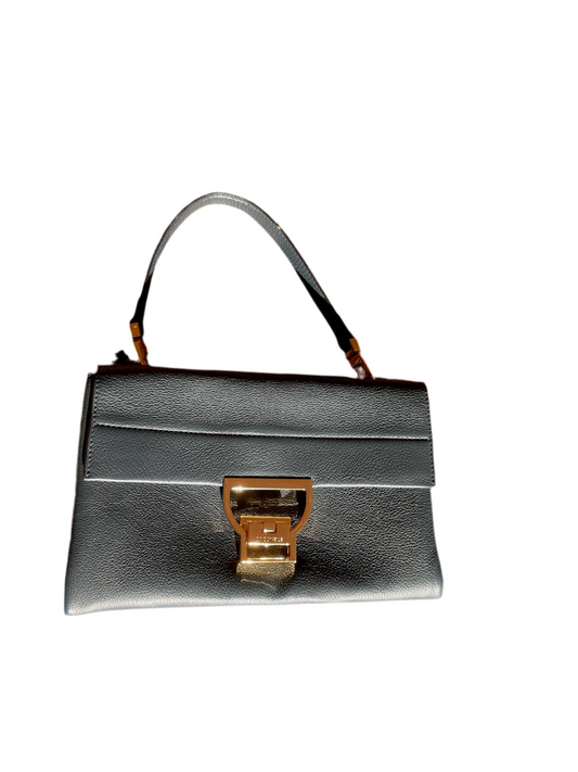 Coccinelle Structured Top Handle Bag – Blue Leather