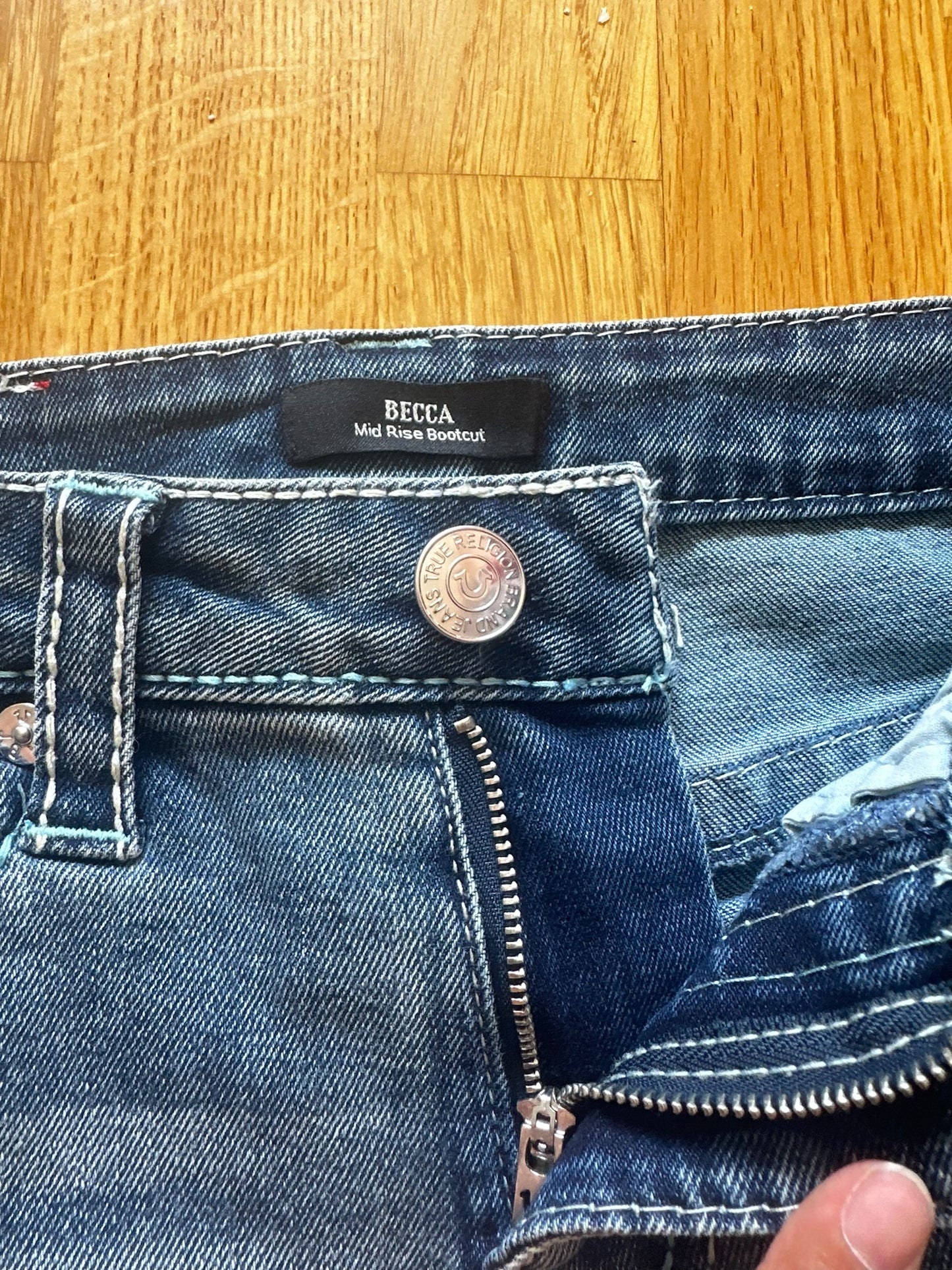 True Religion Becca Mid Rise Bootcut Jeans – Medium Wash Denim