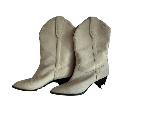 Isabel Marant Denvee Suede Boots – Beige, Size 37