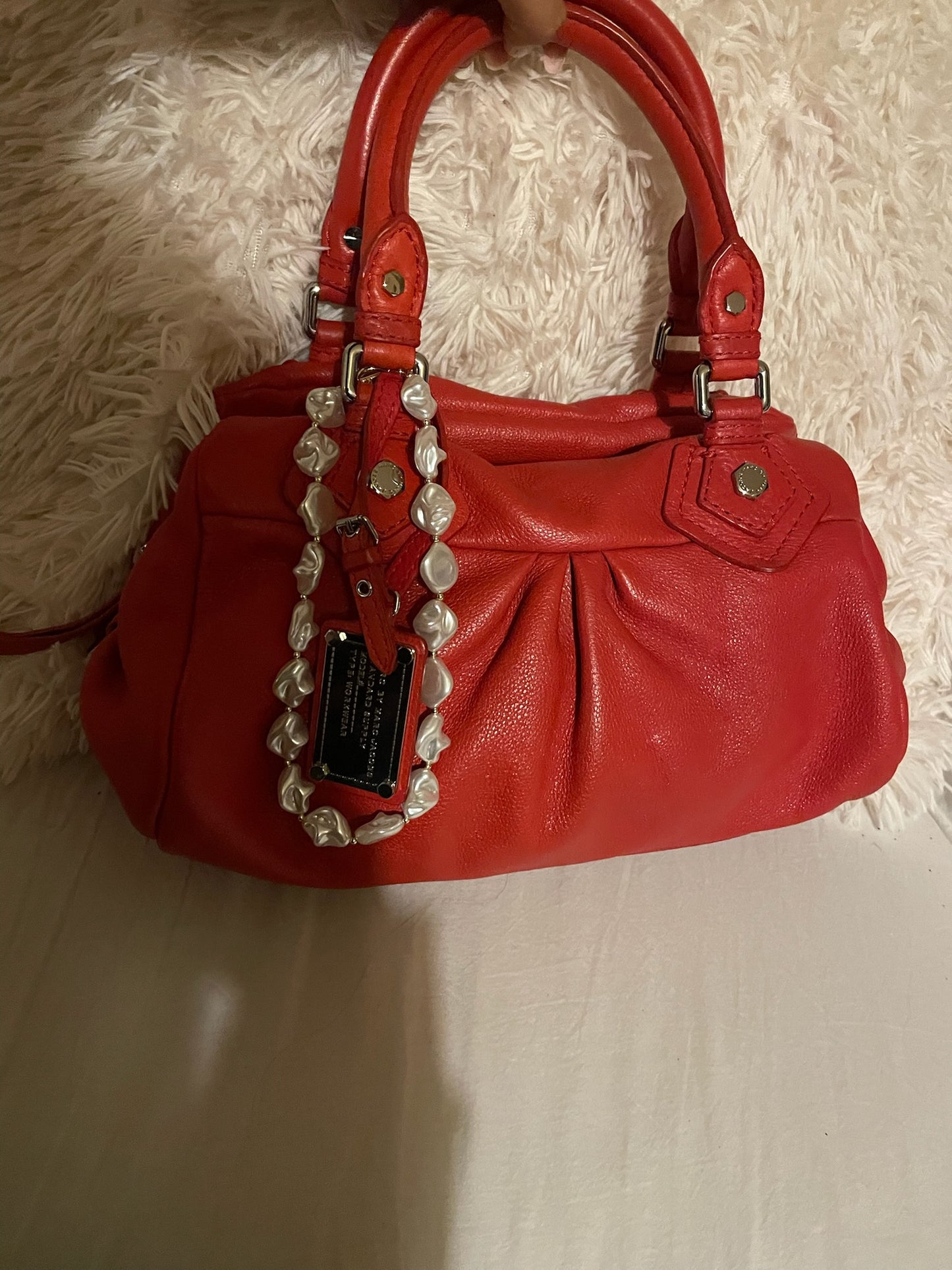 Marc by Marc Jacobs Classic Q Baby Aidan Satchel – Red Pebbled Leather