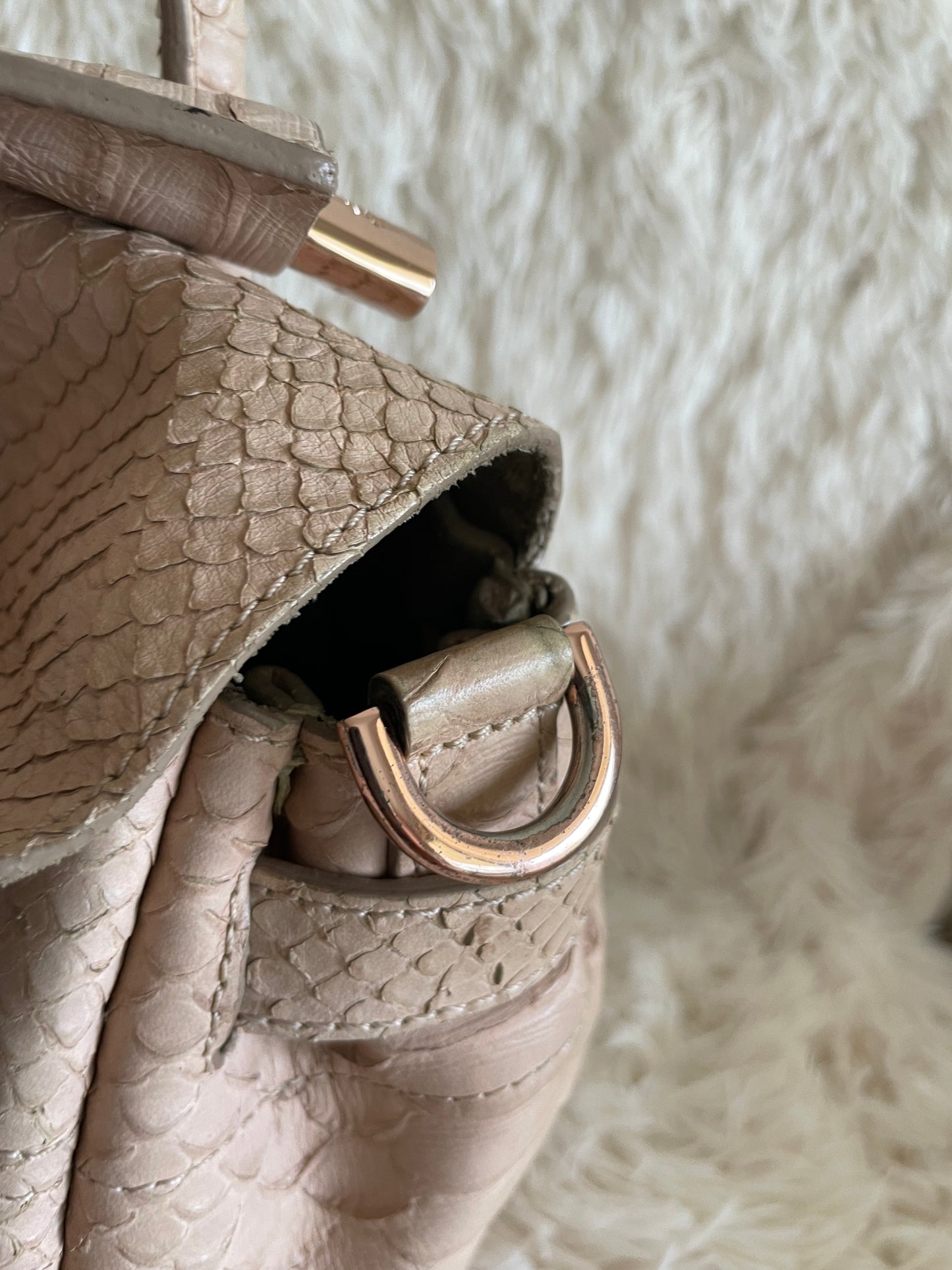 Mulberry Bayswater Limited Edition Tote Bag – Python Leather, Blush Pink