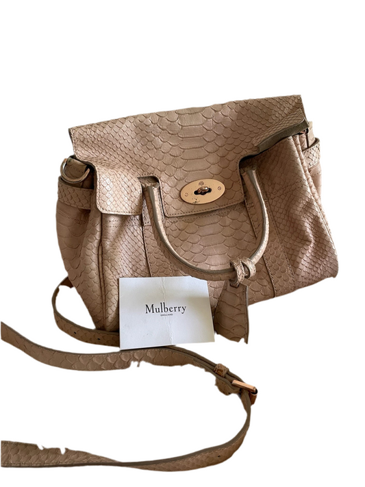 Mulberry Bayswater Limited Edition Tote Bag – Python Leather, Blush Pink