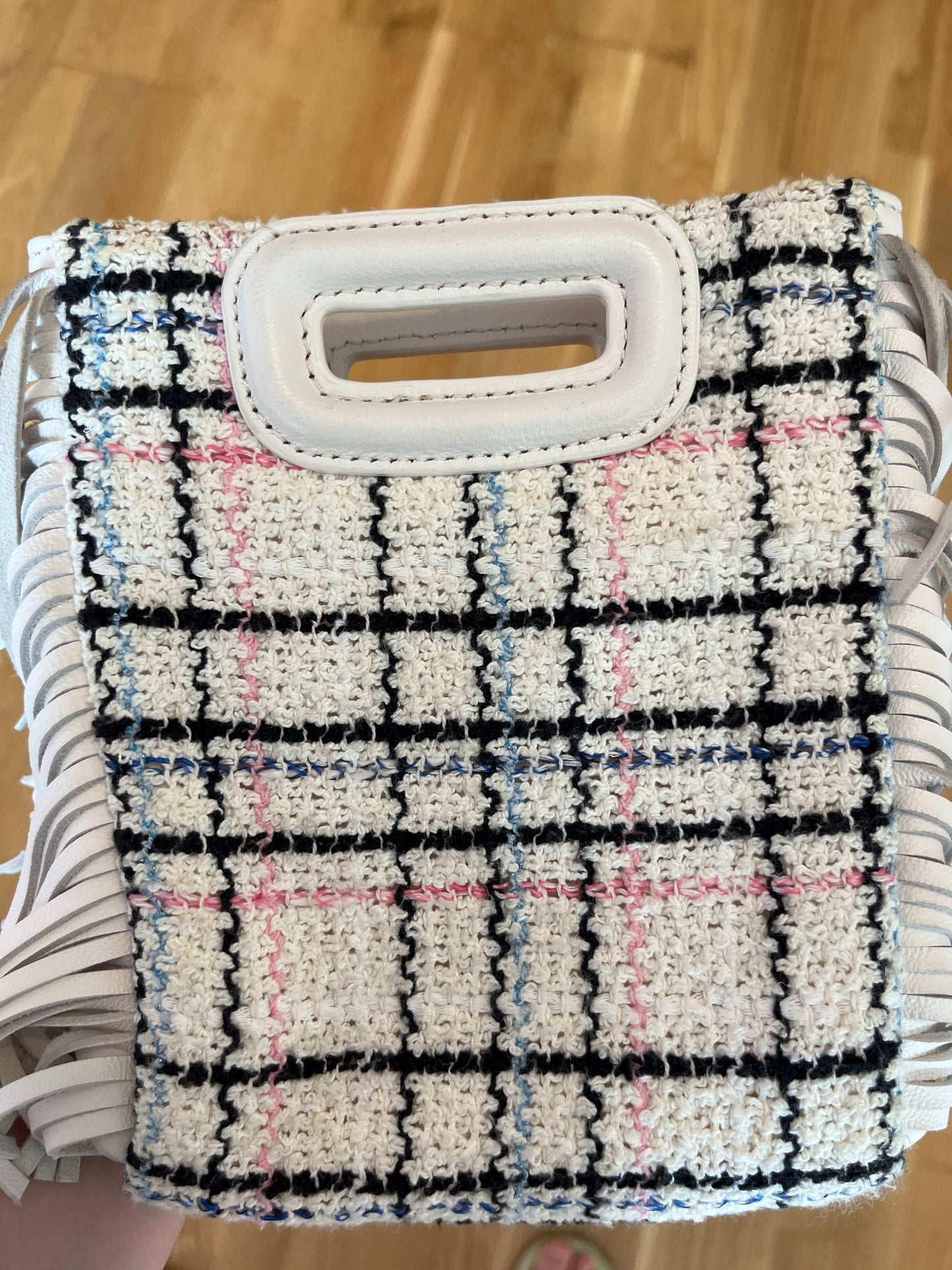Maje M Mini Tweed Frynsetaske – Flerfarvet