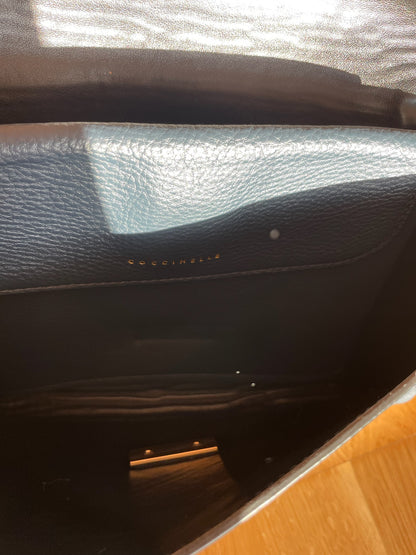 Coccinelle Structured Top Handle Bag – Blue Leather