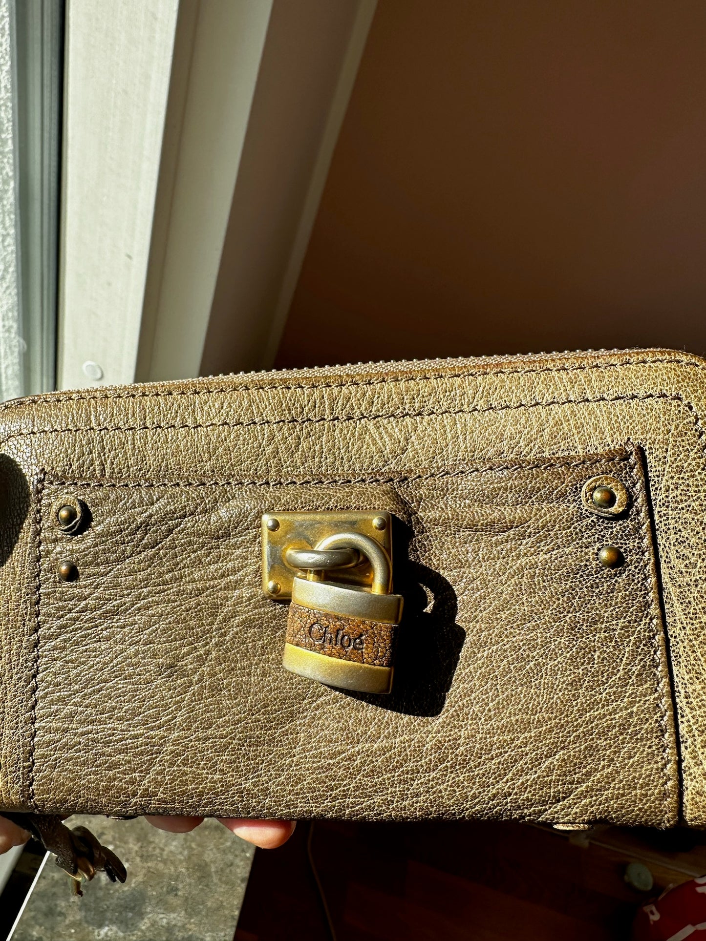 Chloé Paddington Wallet with Padlock – Brown Leather