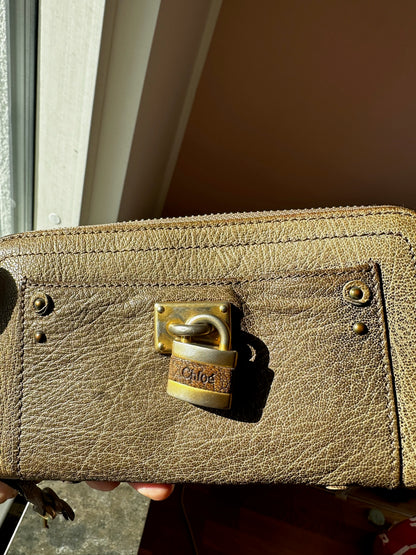 Chloé Paddington Wallet with Padlock – Brown Leather