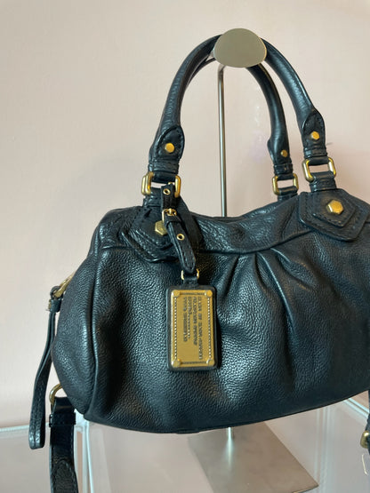 MARC BY MARC JACOBS Classic Q Baby Aidan Satchel – Black Leather