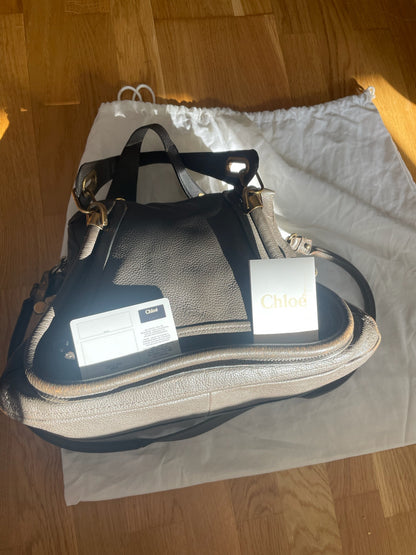 Chloé Paraty Medium Satchel Bag– Black Grained Leather
