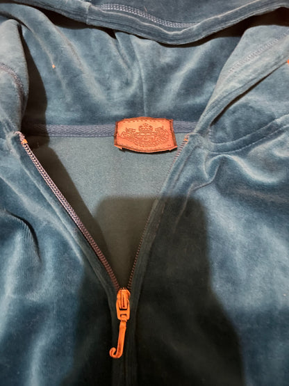 Juicy Couture Velour Tracksuit Set – Teal Blue, Hoodie & Pants