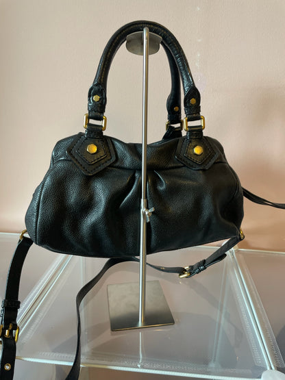 MARC BY MARC JACOBS Classic Q Baby Aidan Satchel – Black Leather