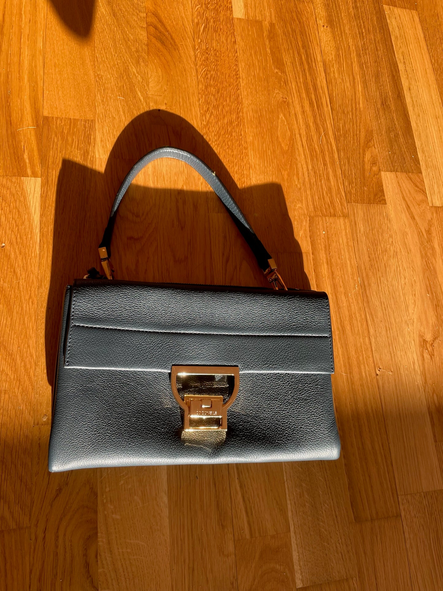 Coccinelle Structured Top Handle Bag – Blue Leather