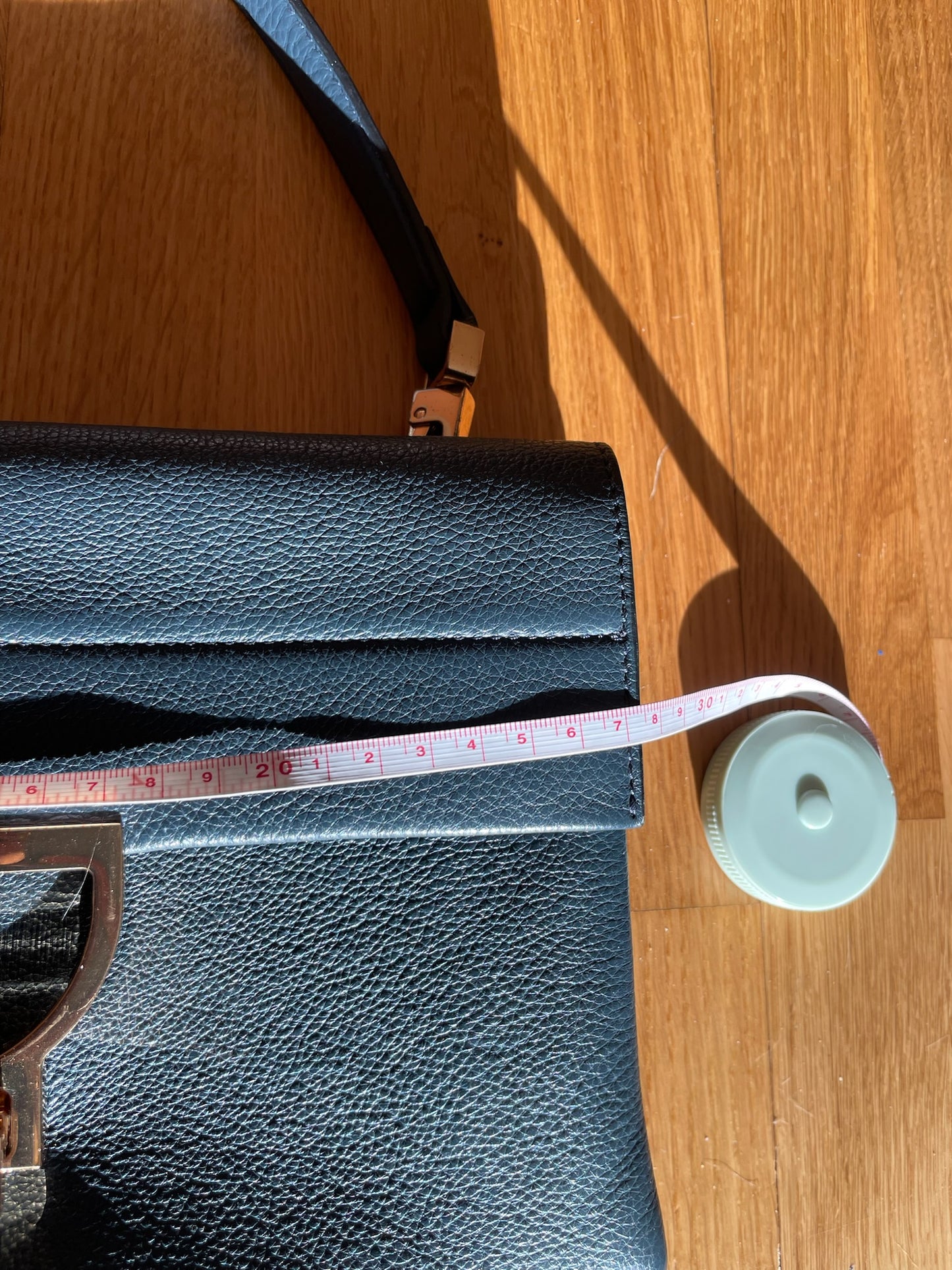 Coccinelle Structured Top Handle Bag – Blue Leather