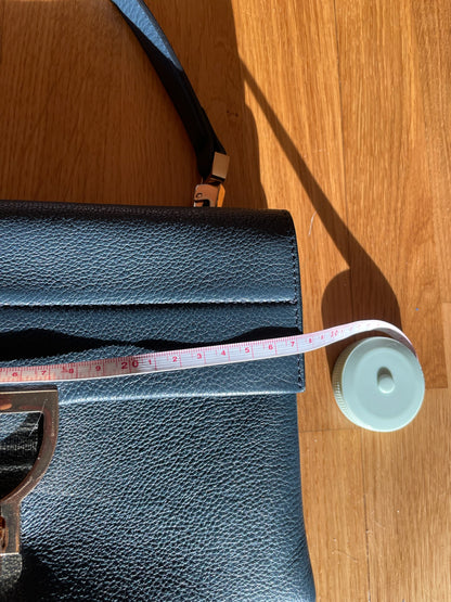 Coccinelle Structured Top Handle Bag – Blue Leather