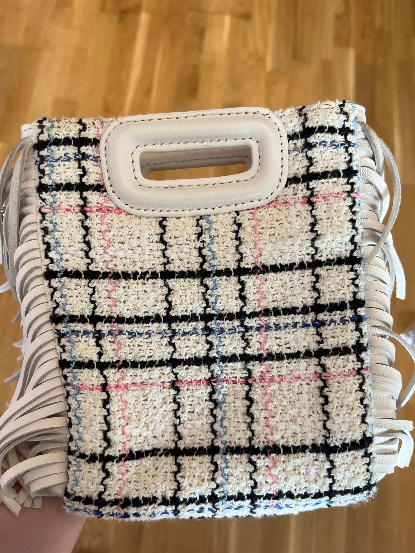 Maje M Mini Tweed Frynsetaske – Flerfarvet