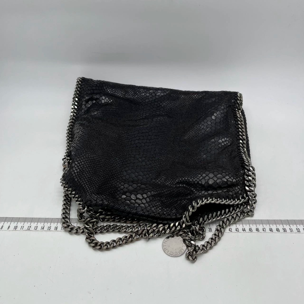 Stella McCartney Falabella Tote – Black Snake-Embossed Vegan Leather