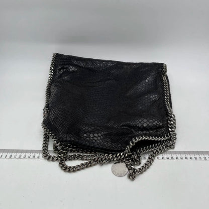 Stella McCartney Falabella Tote – Black Snake-Embossed Vegan Leather