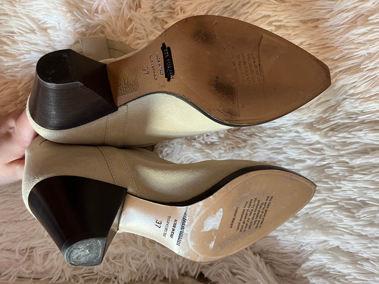 Isabel Marant Denvee Suede Boots – Beige, Size 37