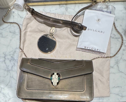 BVLGARI Serpenti Forever Metallic Bronze Shoulder Bag