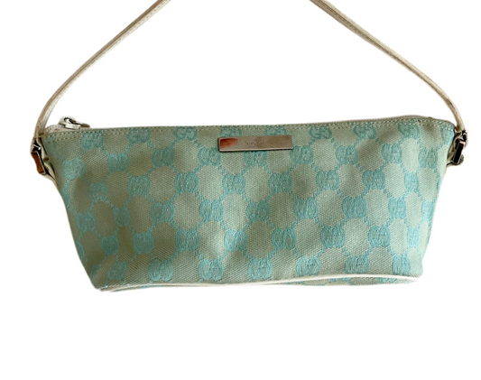 Gucci Jackie Mini Baguette Bag – GG Canvas, Aqua Blue