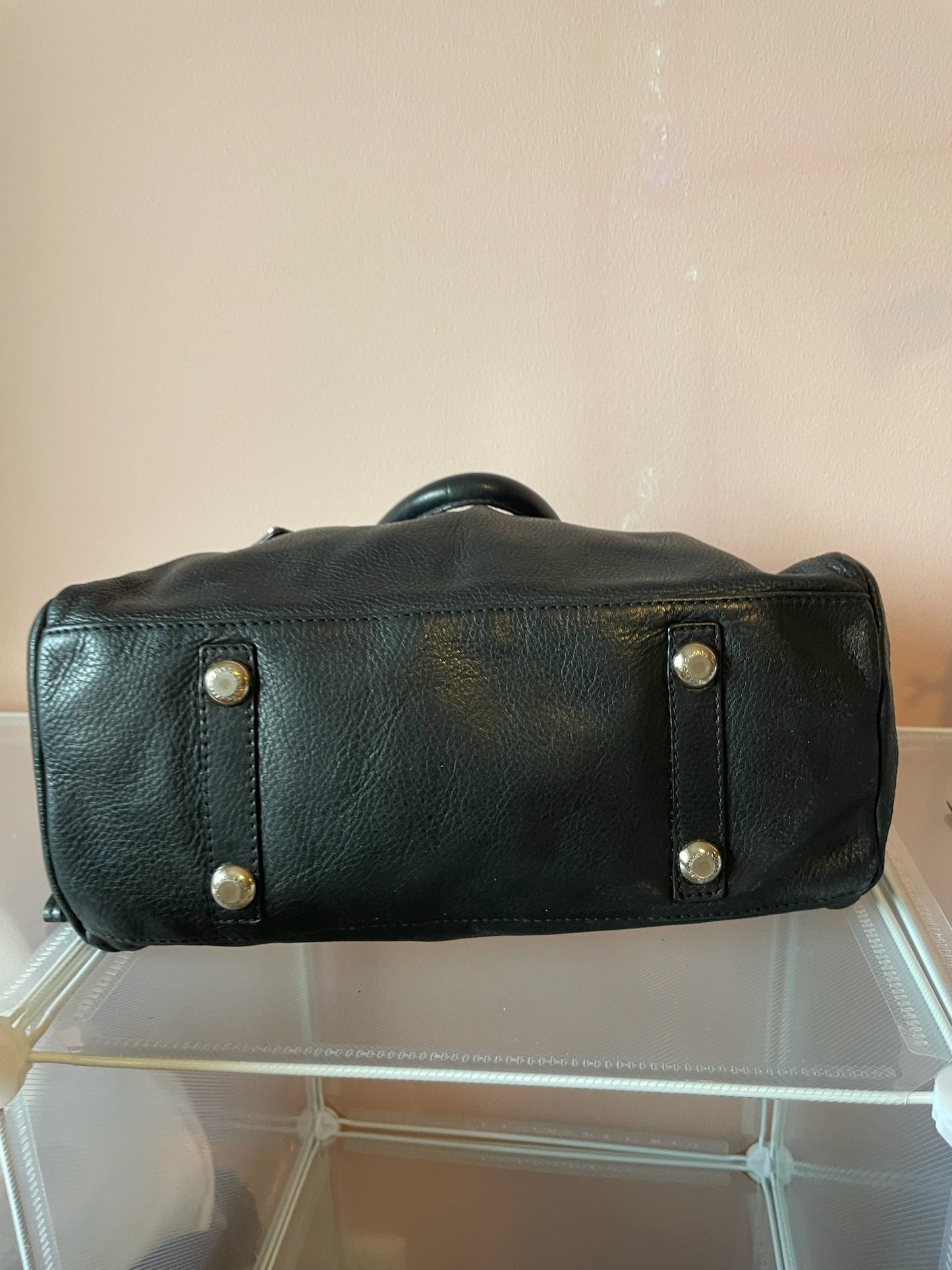 MARC BY MARC JACOBS Classic Q Baby Aidan Satchel – Black with Silver Hardware