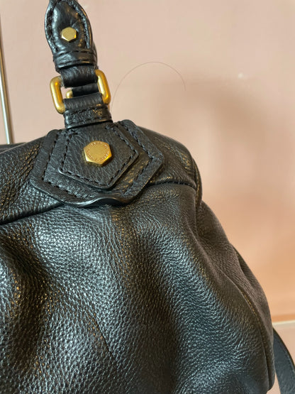 MARC BY MARC JACOBS Classic Q Baby Aidan Satchel – Black Leather