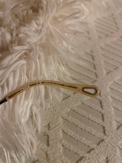 Chloé CE114SD Oversized Round Sunglasses – Gold Frame, Gradient Brown Lenses