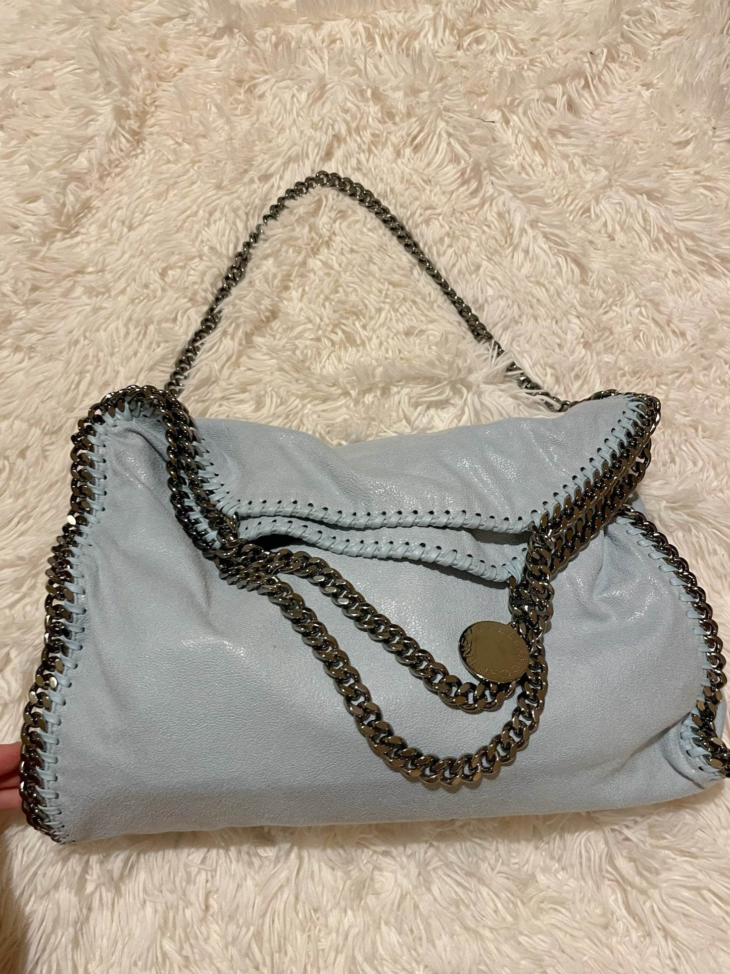Stella McCartney Falabella Fold Over Tote – Light Blue