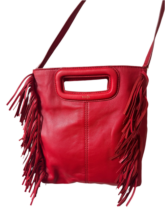Maje M Fringed Leather Tote Bag