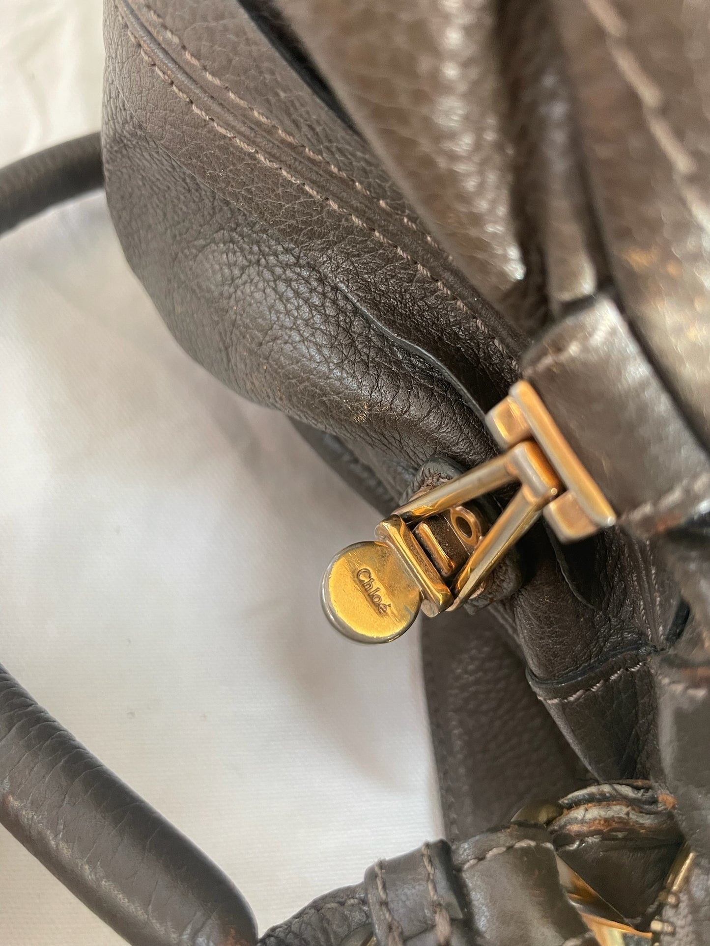 Chloé Paraty Medium Satchel Bag– Black Grained Leather