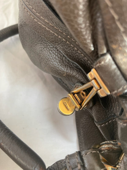 Chloé Paraty Medium Satchel Bag– Black Grained Leather