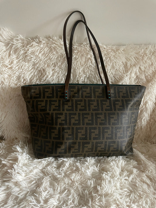 Fendi Zucca Canvas Tote Bag – Brown/Green