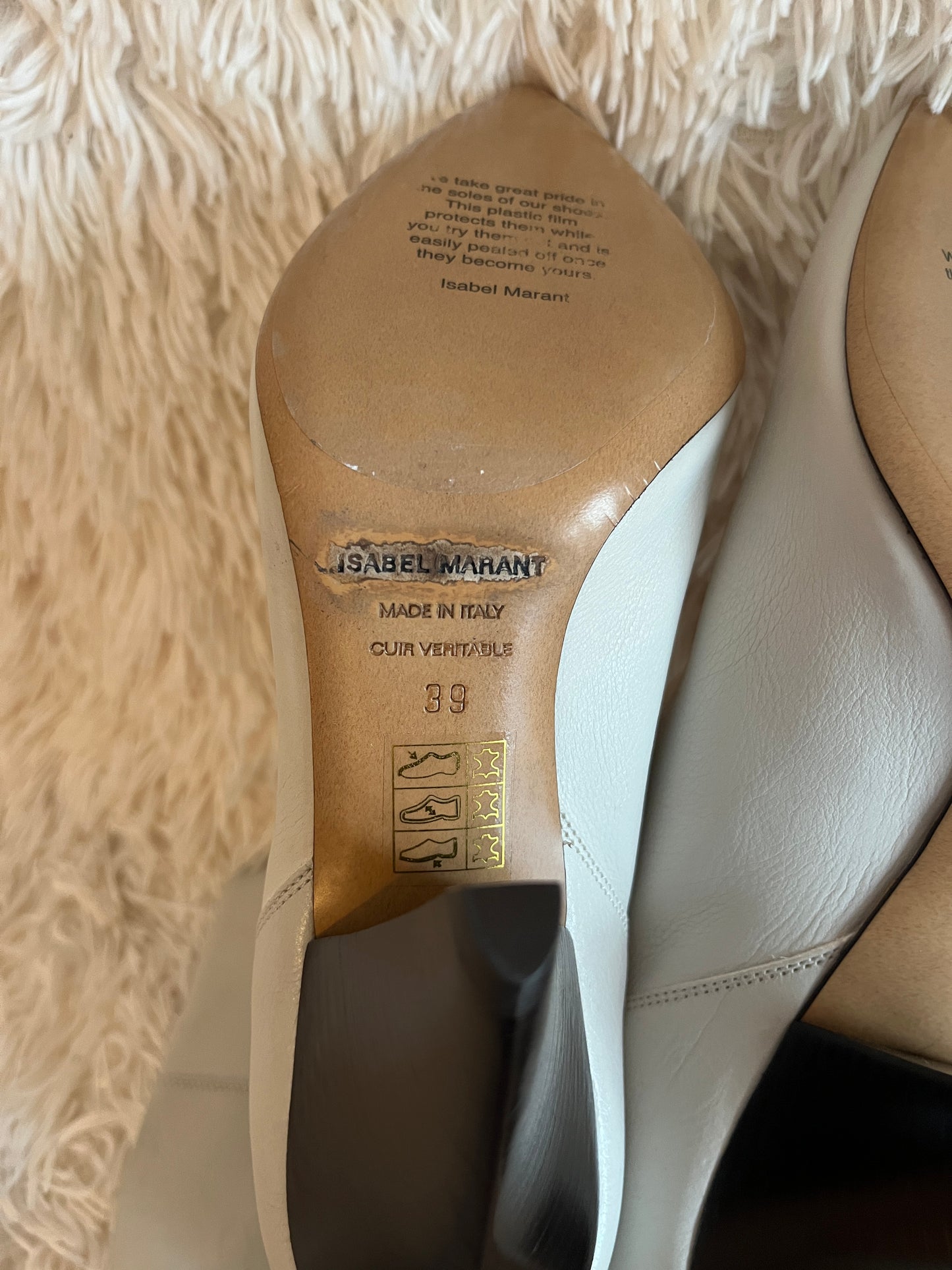 Isabel Marant Dewina Mid-Calf Boots – White Leather, Size 39