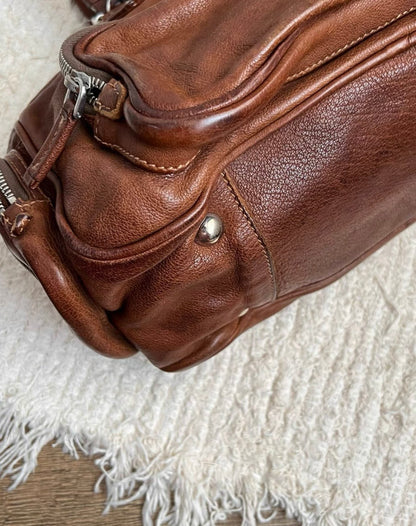 Prada Leather Satchel Bag – Brown