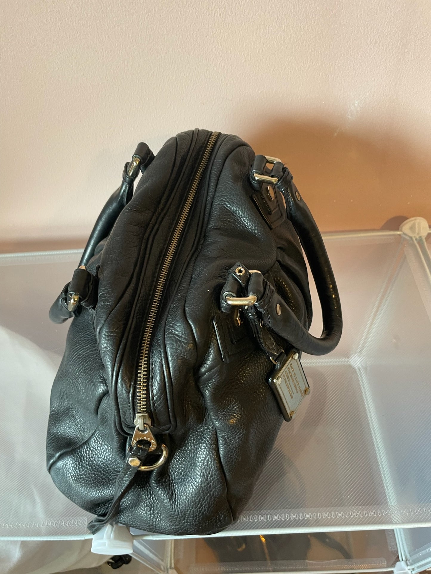 MARC BY MARC JACOBS Classic Q Baby Aidan Satchel – Black with Silver Hardware