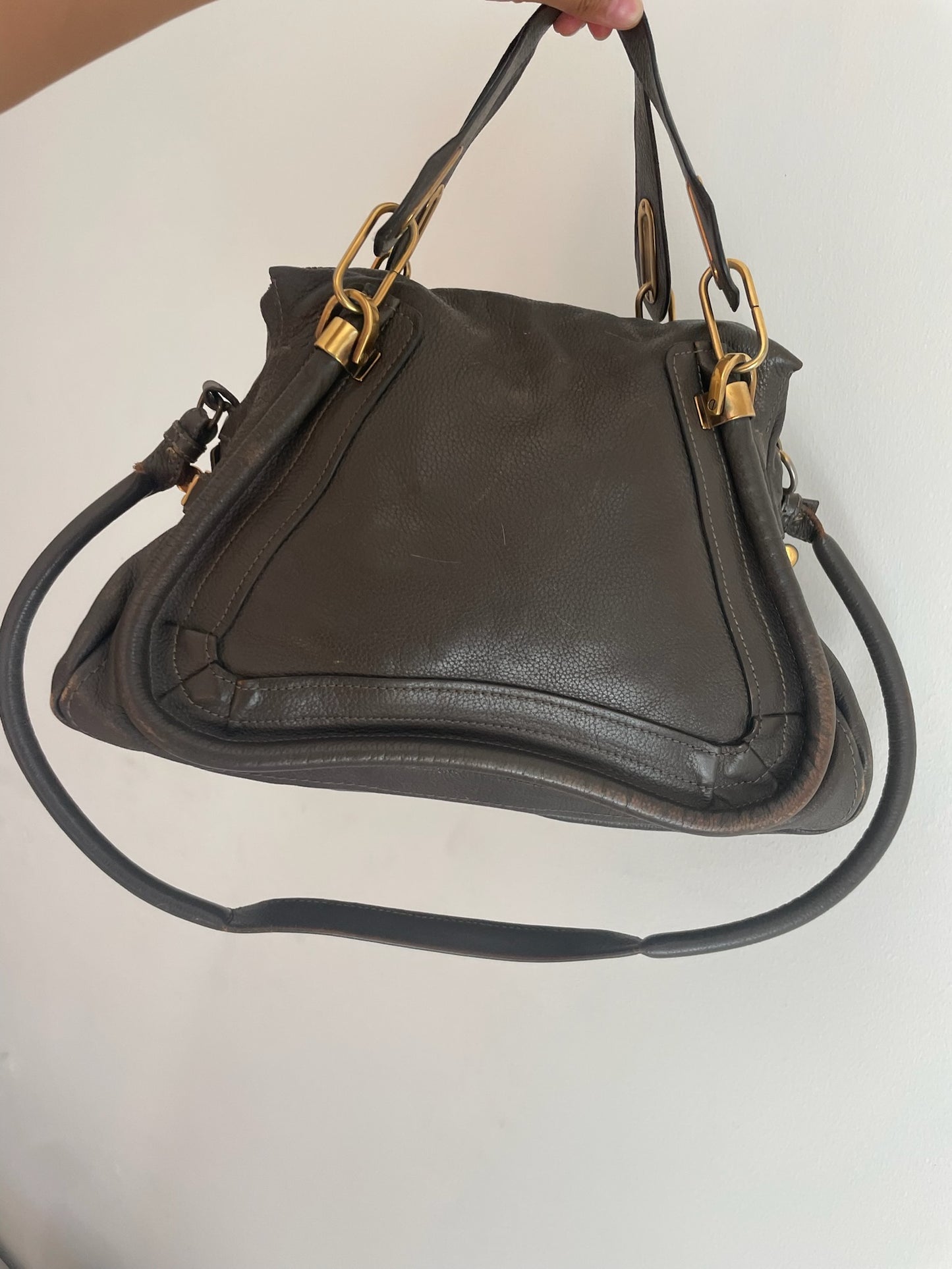 Chloé Paraty Medium Satchel Bag– Black Grained Leather