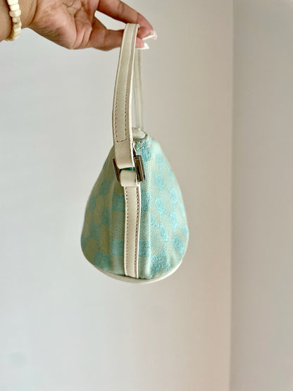 Gucci Jackie Mini Baguette Bag – GG Canvas, Aqua Blue
