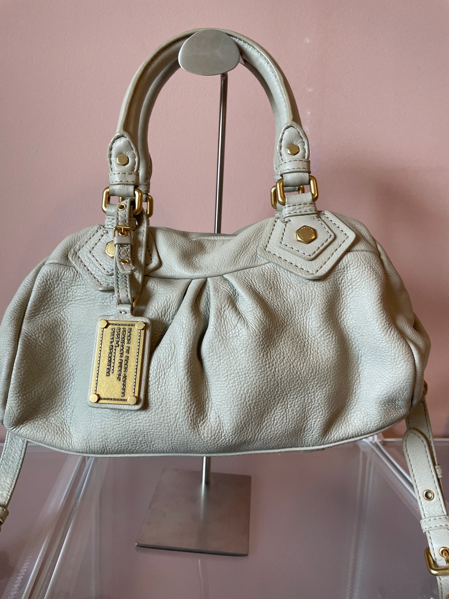 MARC BY MARC JACOBS Classic Q Baby Aidan Satchel – Ivory Leather
