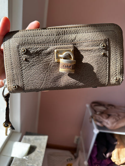 Chloé Paddington Wallet with Padlock – Brown Leather