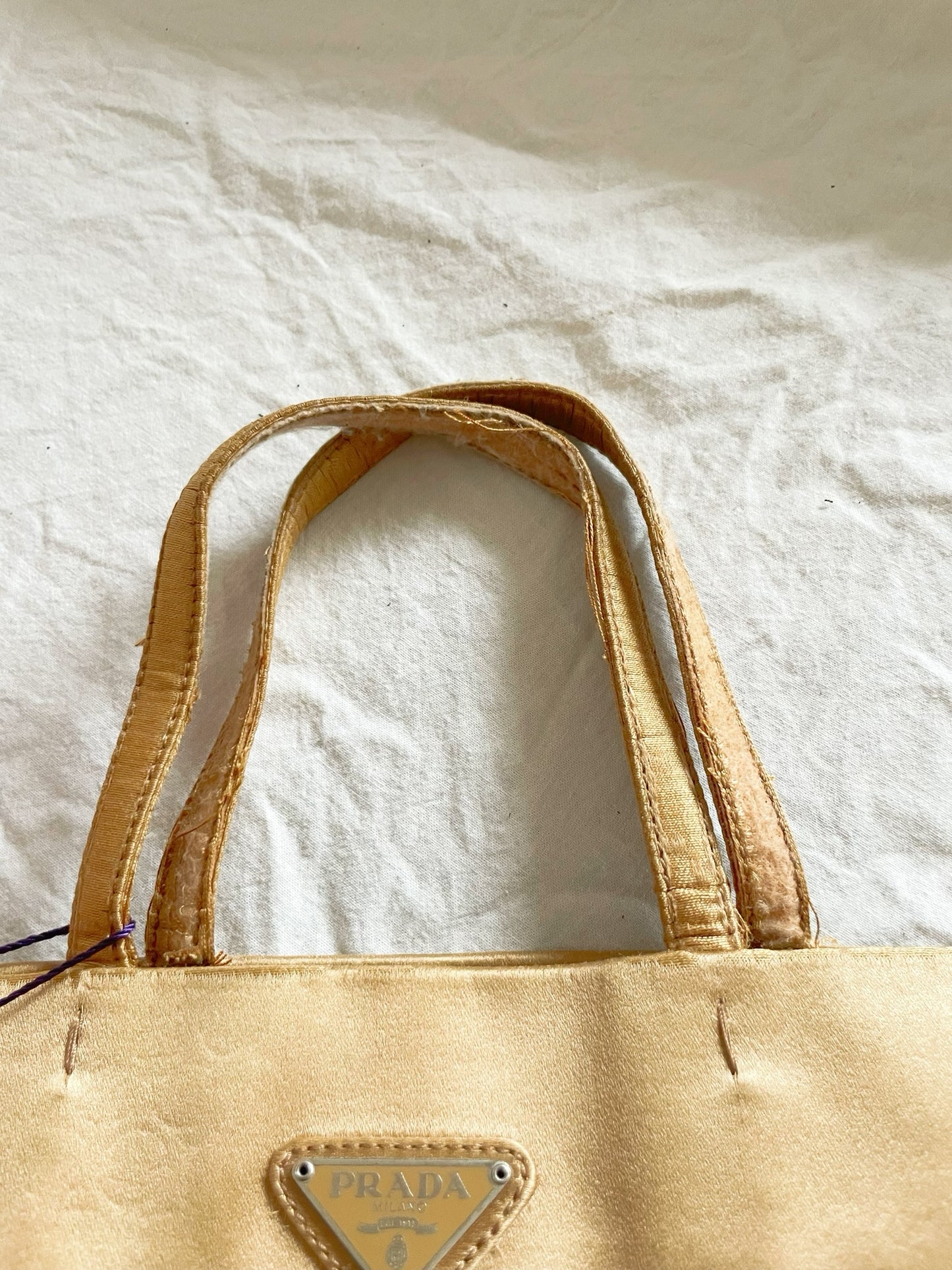 Prada Vintage Satin Tote Bag – Gold