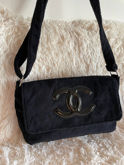 Chanel Terrycloth Shoulder Bag – Black