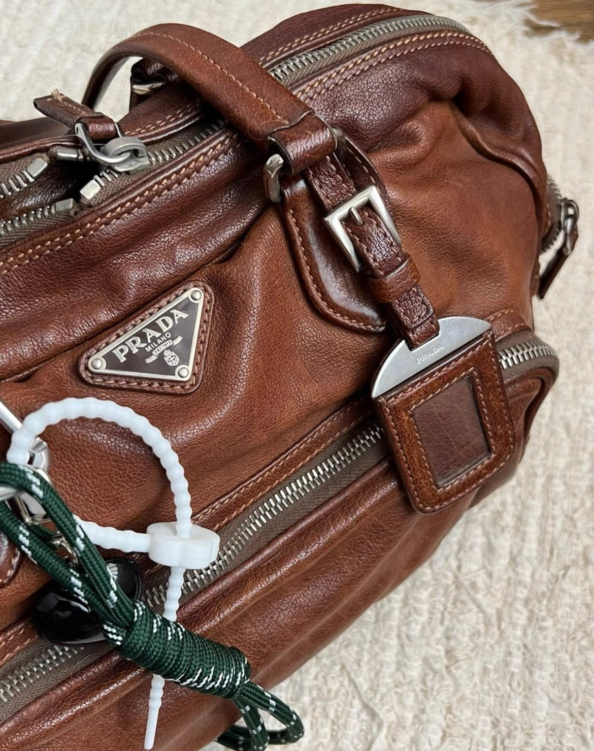 Prada Leather Satchel Bag – Brown