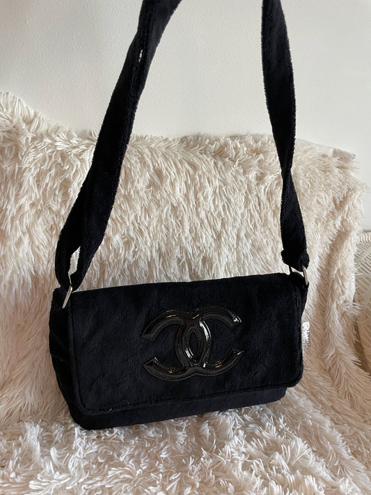 Chanel Terrycloth Shoulder Bag – Black