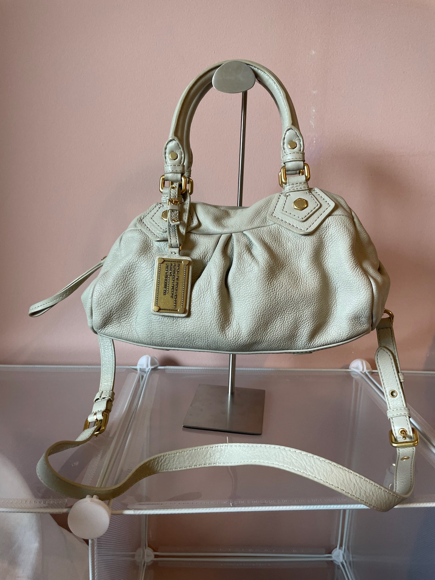 MARC BY MARC JACOBS Classic Q Baby Aidan Satchel – Ivory Leather