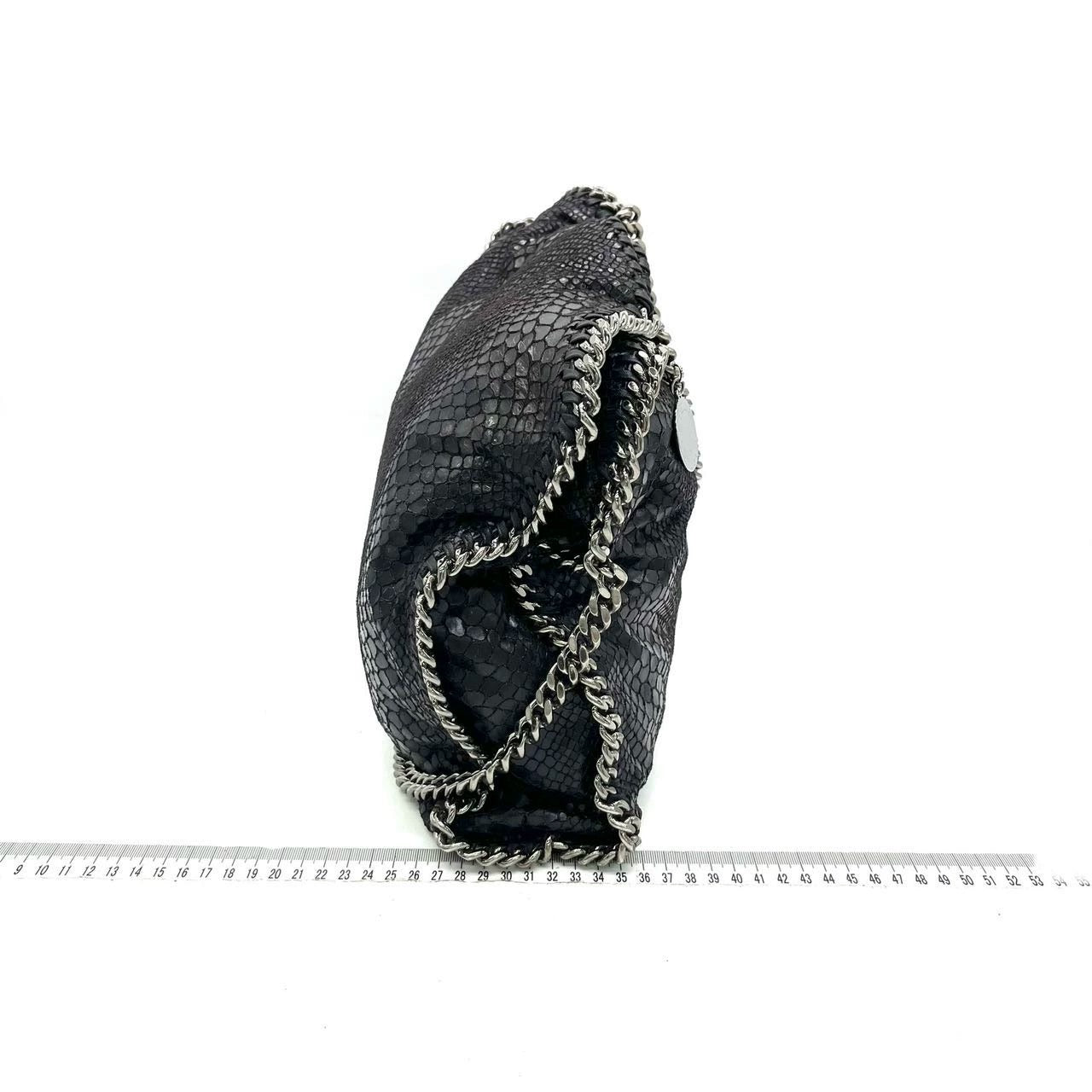 Stella McCartney Falabella Tote – Black Snake-Embossed Vegan Leather