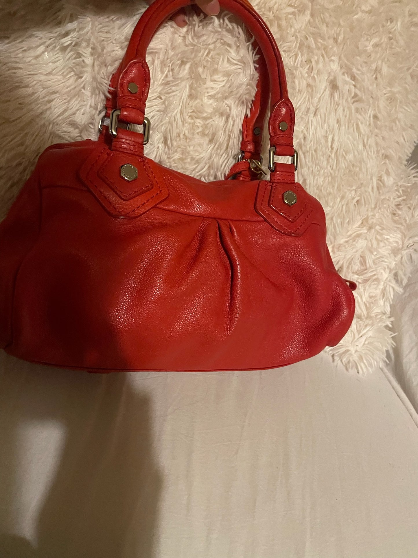 Marc by Marc Jacobs Classic Q Baby Aidan Satchel – Red Pebbled Leather