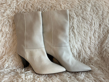 Isabel Marant Dewina Mid-Calf Boots – White Leather, Size 39